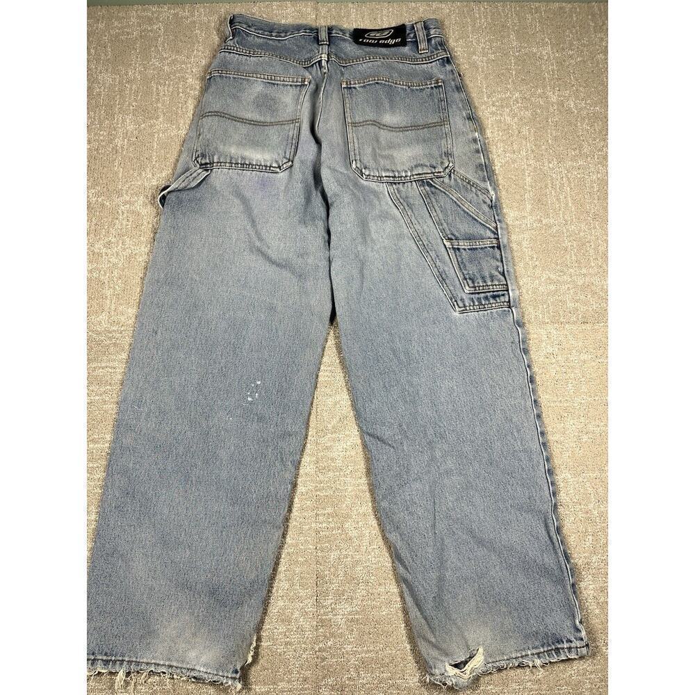 Vintage Y2K Raw Edge Baggy Straight Leg Jeans Mens Size 31x32 - Picture 9 of 10